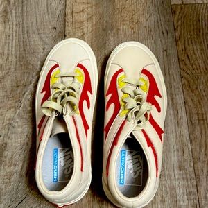 Leather vans with flames